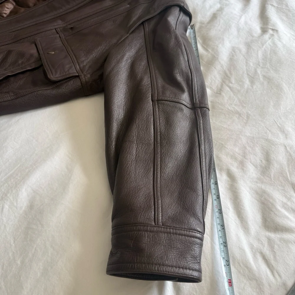 Vintage Wilsons Leather Men’s Bomber Jacket Brown Flight Oversized Jacket XXL - Picture 15 of 15